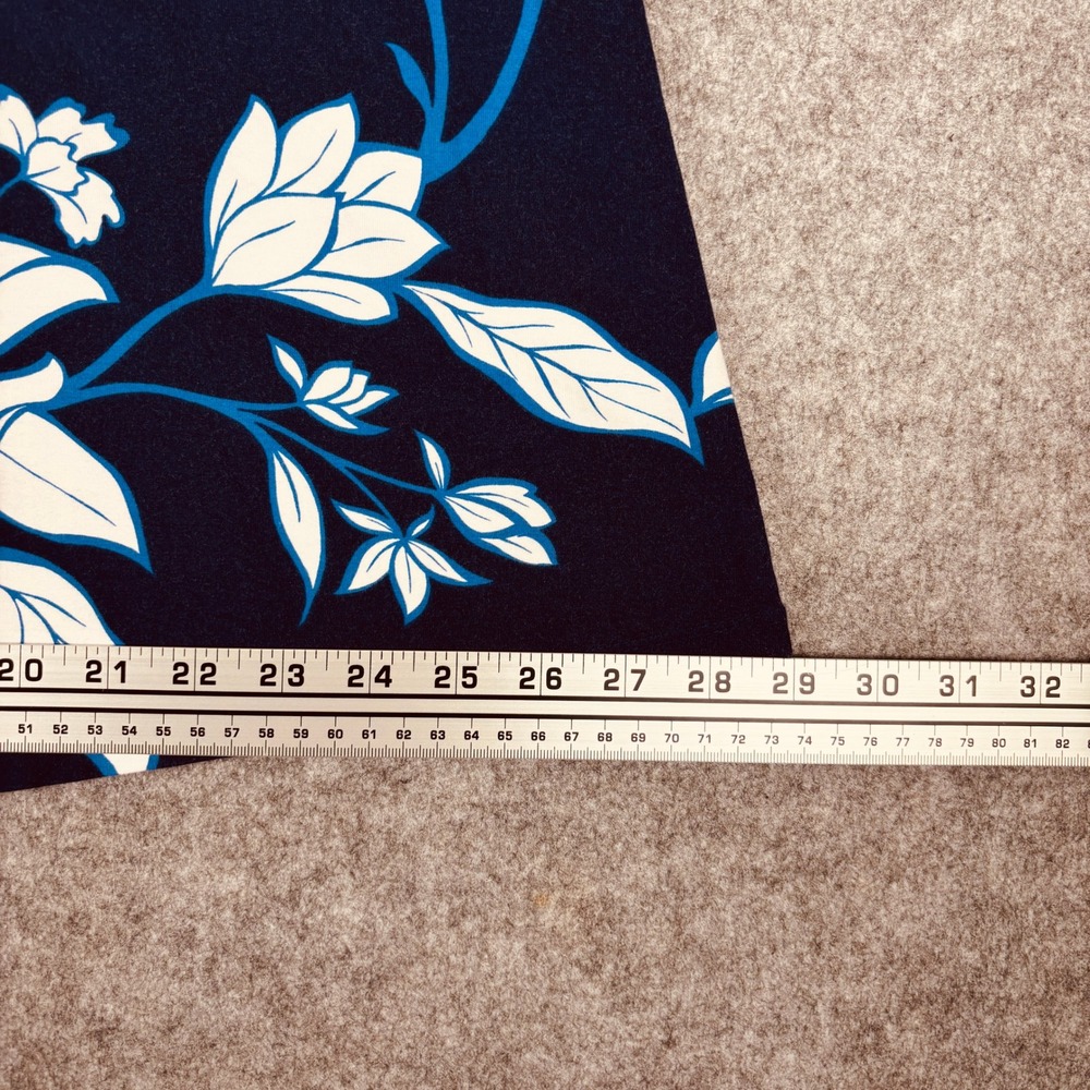 Talbots Floral A-Line Skirt Womens SP Navy Blue White Tropical Cotton Blend - Picture 7 of 7